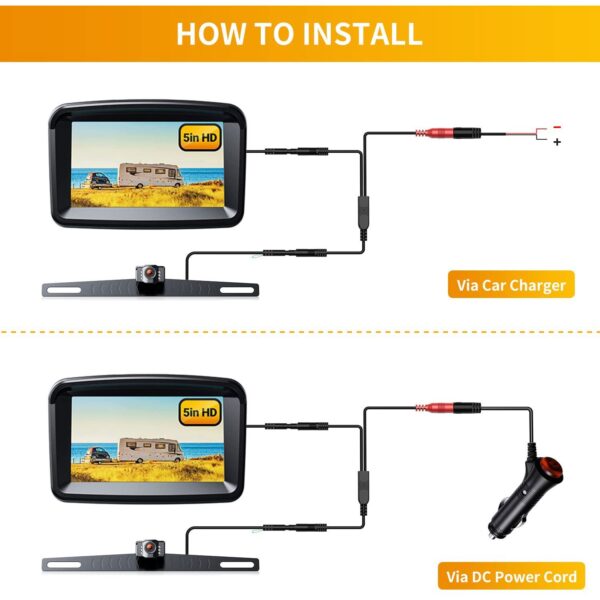 5" Monitor with 1080P Backup Camera for Truck - Imagen 4