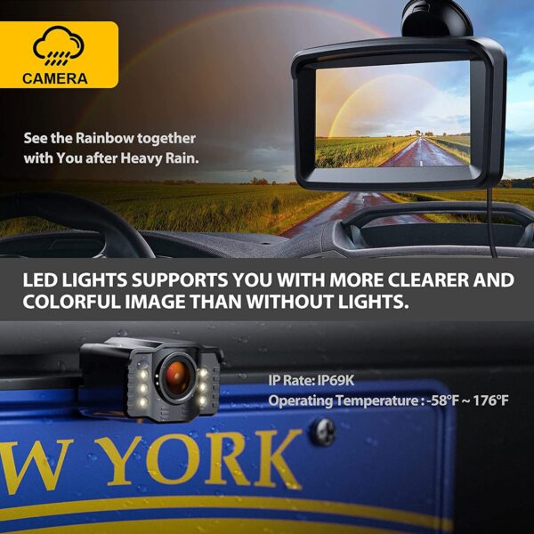 5" Monitor with 1080P Backup Camera for Truck - Imagen 3