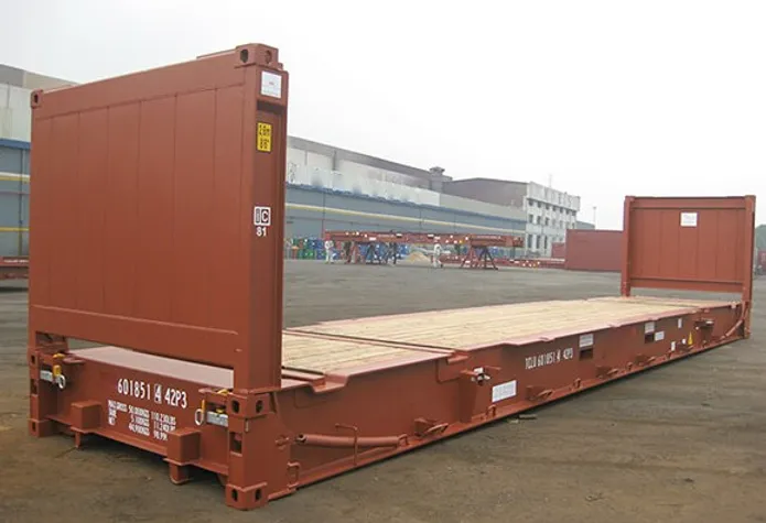 Contenedor de envío Flat Rack “Cargo Worthy” (CW) usado de 40 pies
